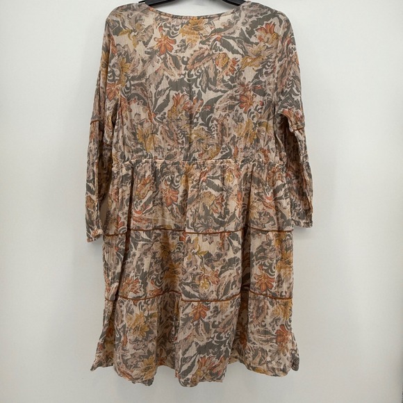 SHYANNE Country Wear It Mean It Floral Tiered Midi Dress XL Tan Western - Picture 3 of 7